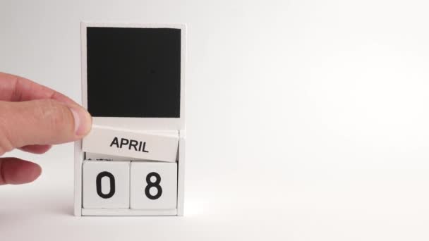 Kalender Med Datum April Och Plats För Designers Illustration För — Stockvideo