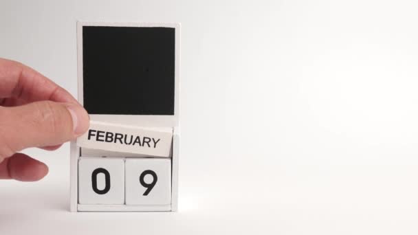 Kalender Dengan Tanggal Februari Dan Tempat Bagi Para Desainer Ilustrasi — Stok Video