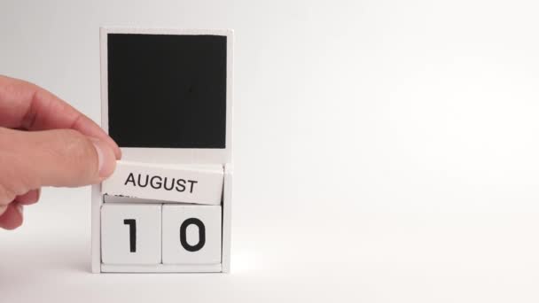 日付とカレンダー8月10日とデザイナーのための場所 特定の日付のイベントのイラスト — ストック動画