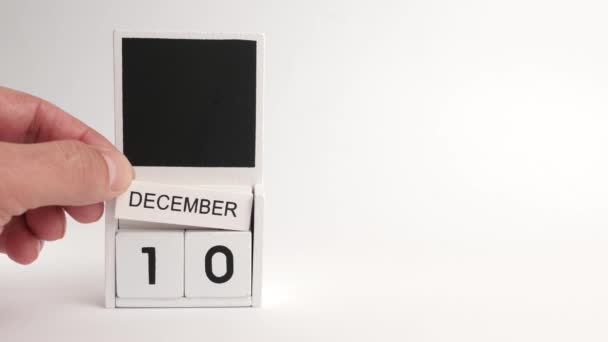 Calendario Con Fecha Diciembre Lugar Para Los Diseñadores Ilustración Para — Vídeos de Stock