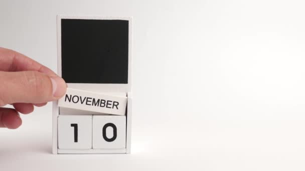 日付とカレンダー10 11月とデザイナーのための場所 特定の日付のイベントのイラスト — ストック動画