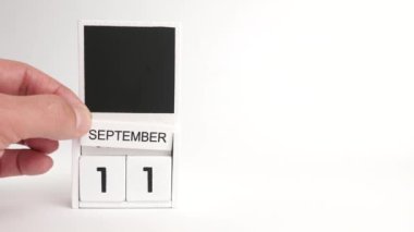 11 Eylül tarihli takvim ve tasarımcılar için bir yer. Belirli bir tarihteki olay için illüstrasyon.