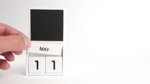 5月11日の日付とデザイナーのための場所とカレンダー 特定の日付のイベントのイラスト — ストック動画