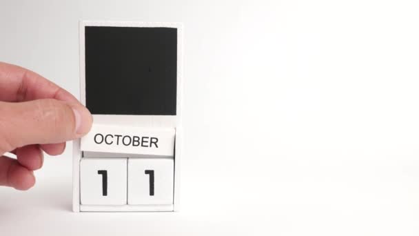 Календар Датою Жовтня Місцем Дизайнерів Ілюстрація Події Певної Дати — стокове відео