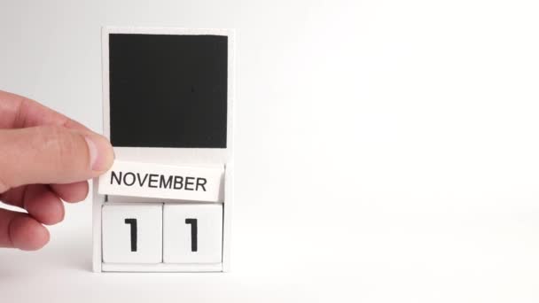 日付とカレンダー11月11日とデザイナーのための場所 特定の日付のイベントのイラスト — ストック動画