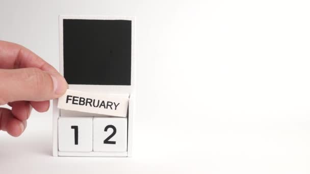 Calendário Com Data Fevereiro Espaço Para Designers Ilustração Para Evento — Vídeo de Stock