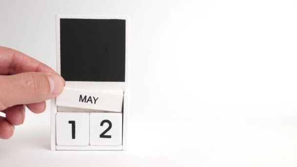日付とカレンダー5月12日とデザイナーのための場所 特定の日付のイベントのイラスト — ストック動画