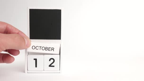 Ημερολόγιο Ημερομηνία Οκτωβρίου Και Ένα Μέρος Για Τους Σχεδιαστές Εικονογράφηση — Αρχείο Βίντεο