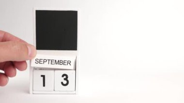 13 Eylül tarihli takvim ve tasarımcılar için bir yer. Belirli bir tarihteki olay için illüstrasyon.