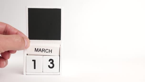 Календарь Датой Марта Местом Дизайнеров Иллюстрация Событию Определенной Даты — стоковое видео