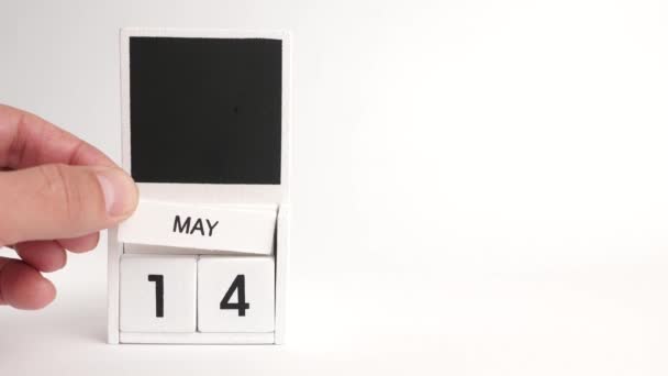 日付とカレンダー5月14日とデザイナーのための場所 特定の日付のイベントのイラスト — ストック動画