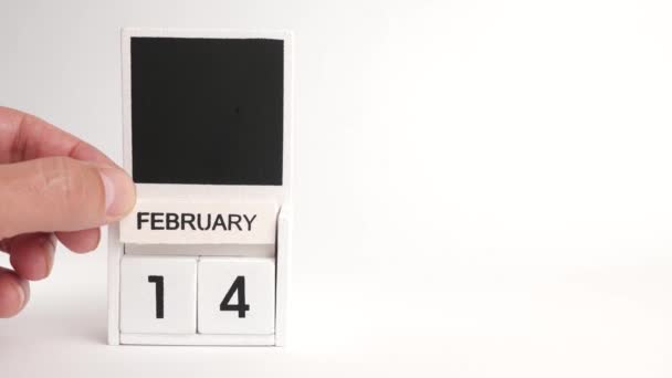 2月14日の日付とデザイナーのための場所とカレンダー 特定の日付のイベントのイラスト — ストック動画