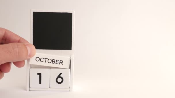 Kalender Med Datum Oktober Och Plats För Designers Illustration För — Stockvideo