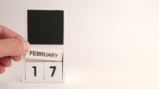 2月17日の日付とデザイナーのための場所とカレンダー 特定の日付のイベントのイラスト — ストック動画