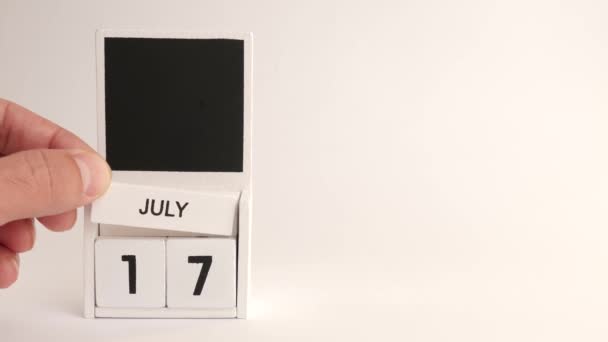 Kalender Dengan Tanggal Juli Dan Tempat Bagi Para Desainer Ilustrasi — Stok Video