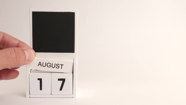 Calendário Com Data Agosto Lugar Para Designers Ilustração Para Evento — Vídeo de Stock