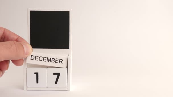 Ημερολόγιο Ημερομηνία Δεκεμβρίου Και Θέση Για Τους Σχεδιαστές Εικονογράφηση Για — Αρχείο Βίντεο