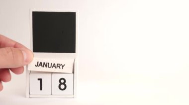 18 Ocak tarihli takvim ve tasarımcılar için bir yer. Belirli bir tarihteki olay için illüstrasyon.
