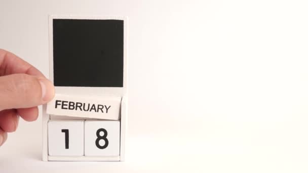 Календар Датою Лютого Місцем Дизайнерів Ілюстрація Події Певної Дати — стокове відео