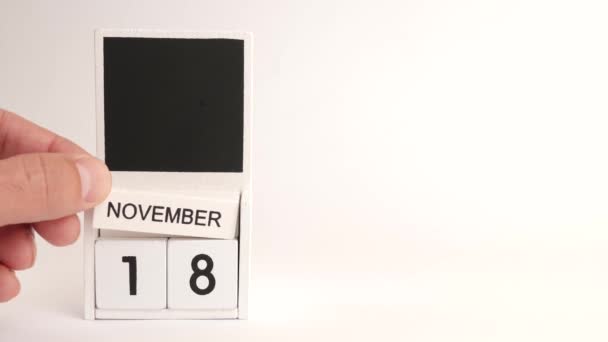 Календарь Датой Ноября Местом Дизайнеров Иллюстрация Событию Определенной Даты — стоковое видео