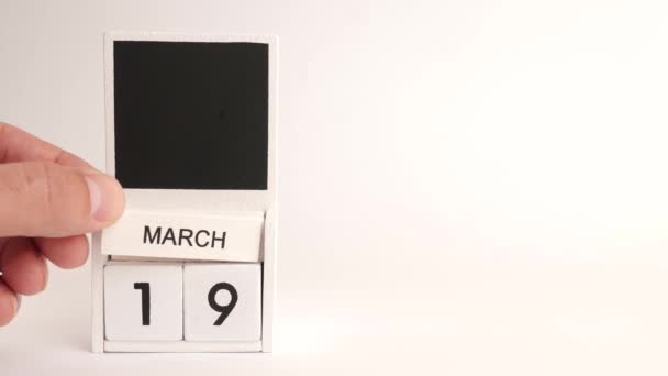 Calendario Con Fecha Marzo Espacio Para Diseñadores Ilustración Para Evento — Vídeos de Stock