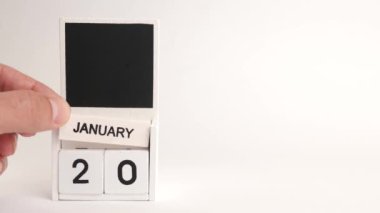 20 Ocak tarihli takvim ve tasarımcılar için bir yer. Belirli bir tarihteki olay için illüstrasyon.