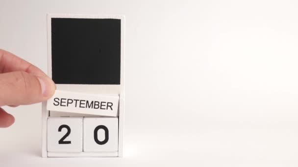 Kalendář Datem Září Místem Pro Designéry Ilustrace Pro Událost Určitého — Stock video