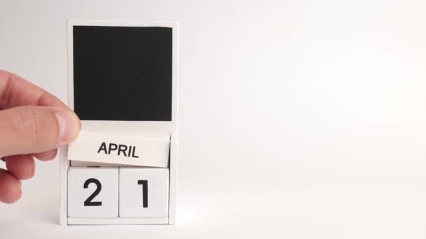 Calendario Con Fecha Abril Lugar Para Los Diseñadores Ilustración Para — Vídeo de stock
