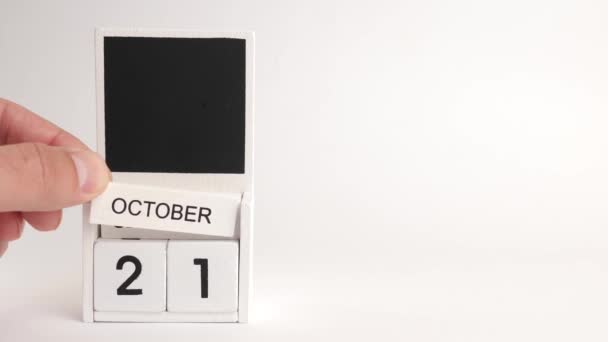 Calendario Con Fecha Octubre Lugar Para Los Diseñadores Ilustración Para — Vídeos de Stock