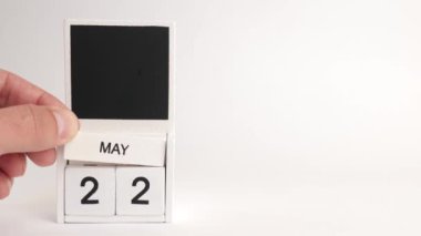 22 Mayıs tarihli takvim ve tasarımcılar için bir yer. Belirli bir tarihteki olay için illüstrasyon.