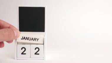 22 Ocak tarihli takvim ve tasarımcılar için bir yer. Belirli bir tarihteki olay için illüstrasyon.