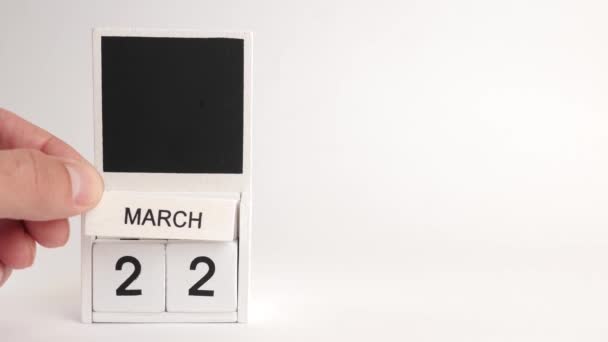 Calendário Com Data Março Espaço Para Designers Ilustração Para Evento — Vídeo de Stock
