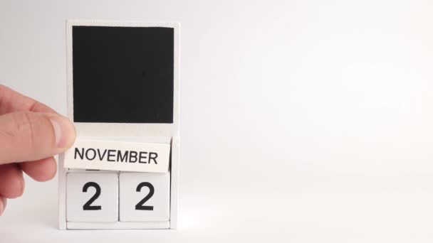 Calendario Con Fecha Noviembre Espacio Para Diseñadores Ilustración Para Evento — Vídeos de Stock