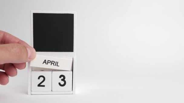 Calendario Con Fecha Abril Lugar Para Los Diseñadores Ilustración Para — Vídeos de Stock