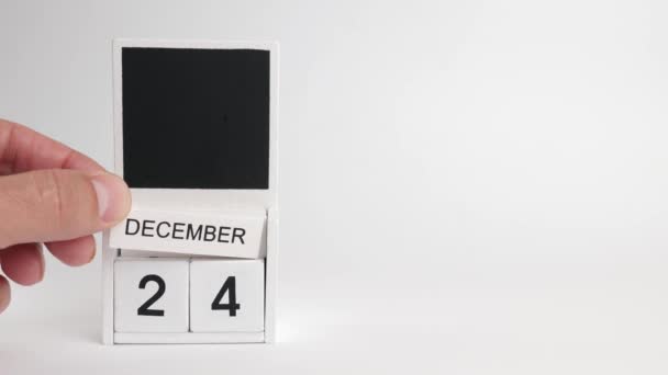 日付とカレンダー24 12月とデザイナーのためのスペース 特定の日付のイベントのイラスト — ストック動画