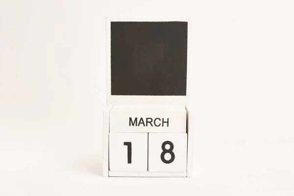 Kalendarz Datą Marca Miejscem Dla Projektantów Ilustracja Zdarzenia Określonej Dacie — Zdjęcie stockowe