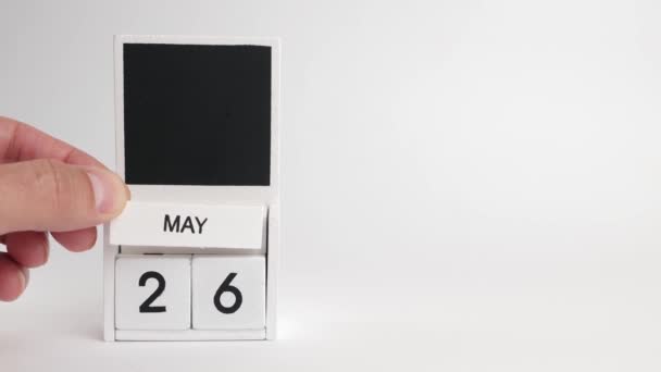 Kalender Mit Dem Datum Mai Und Einem Ort Für Designer — Stockvideo