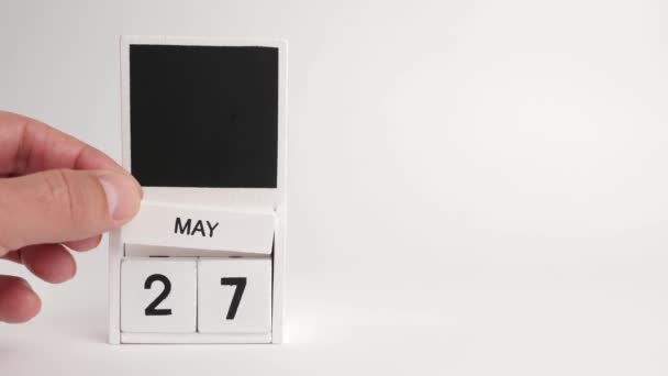 5月27日の日付とデザイナーのための場所とカレンダー 特定の日付のイベントのイラスト — ストック動画