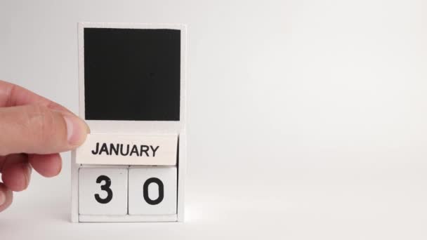 Calendário Com Data Janeiro Lugar Para Designers Ilustração Para Evento — Vídeo de Stock