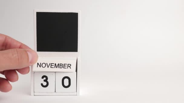 Calendrier Avec Date Novembre Lieu Pour Les Designers Illustration Événement — Video