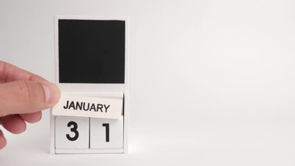 Calendario Con Fecha Enero Lugar Para Los Diseñadores Ilustración Para — Vídeos de Stock