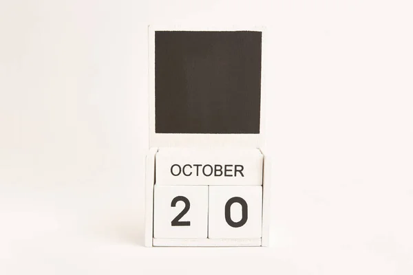 日期为10月20日的日历和一个设计师的位置 特定日期事件的说明性说明 — 图库照片