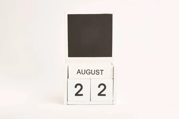 Kalender Med Datum Augusti Och Plats För Designers Illustration För — Stockfoto