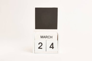 24 Mart tarihli takvim ve tasarımcılar için bir yer. Belirli bir tarihteki olay için illüstrasyon.
