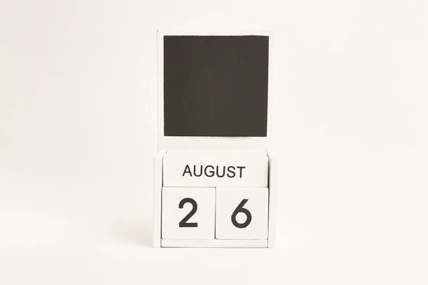 Calendario Con Fecha Agosto Lugar Para Los Diseñadores Ilustración Para —  Fotos de Stock