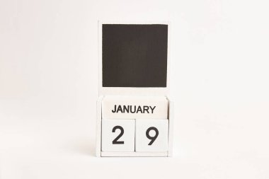 29 Ocak tarihli takvim ve tasarımcılar için bir yer. Belirli bir tarihteki olay için illüstrasyon.