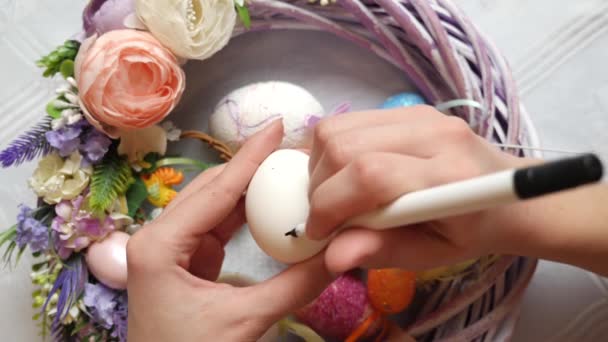Prasasti Cinta Dibuat Pada Telur Perayaan Paskah Selamat Paskah — Stok Video