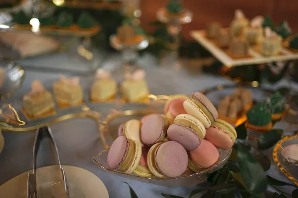 stock image Cookies and cakes on the buffet table. Sweet table.                       