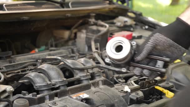 New Spare Part Injection Bearing Assembly Car Repair Car Repair — Stock Video