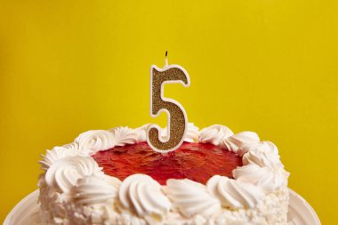 5 numara şeklinde bir mum, şenlikli bir pastaya sıkışmış, yanıyor. Bir doğum gününü ya da tarihi bir olayı kutluyoruz. Kutlamanın doruk noktası..